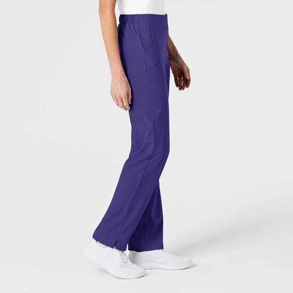 Wonderwink Size Medium Modern Fit Flat Front Cargo Scrub Pants Purple Grape 5155 - Picture 3 of 8
